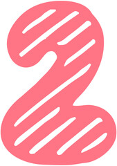 Fototapeta premium Striped Doodle Number 2 