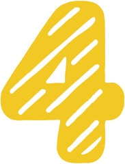 Fototapeta premium Striped Doodle Number 4 