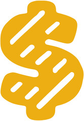 Fototapeta premium Striped DoodleMoney symbol icon $ 