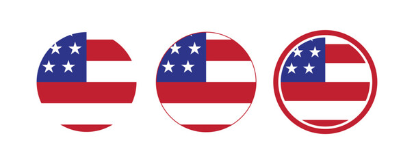 united states flag button. usa flag round icon. america national flag. 4th of july happy independence day. fourth of july. usa circle flag png and vector 