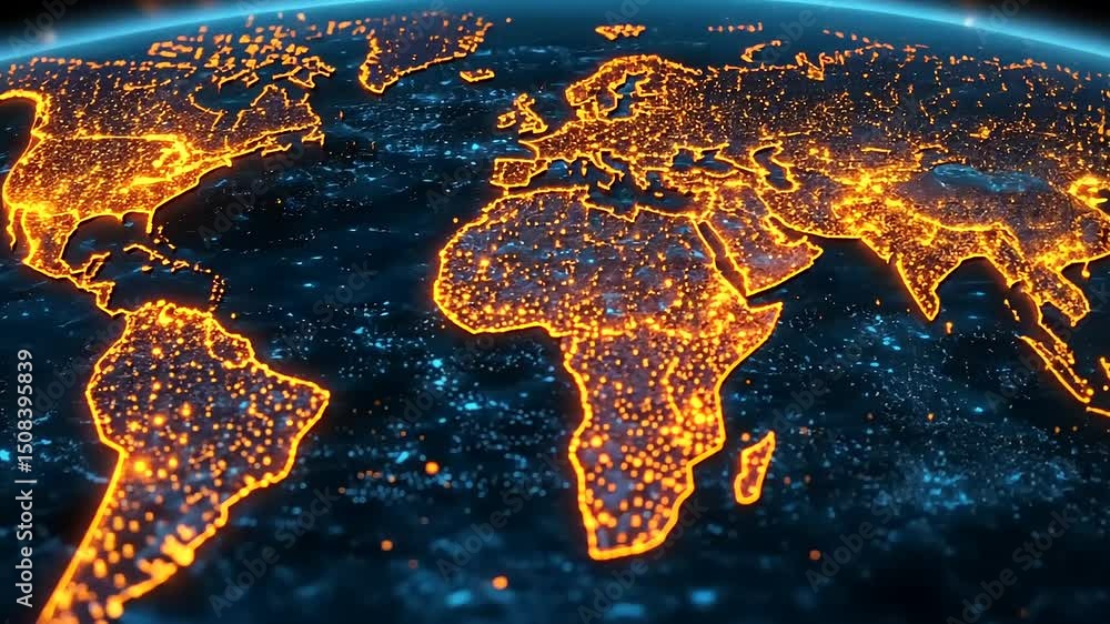 Poster global connectivity: digital earth visualization of global networks and communication