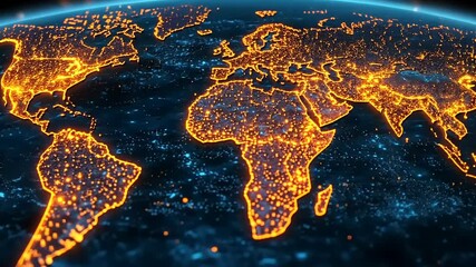 Global Connectivity: Digital Earth Visualization of Global Networks and Communication - Powered by Adobe