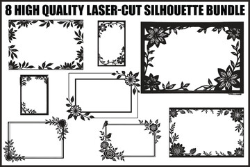 Obraz premium Floral Laser-Cut Frame Bundle