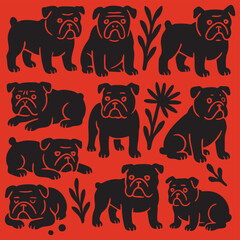 Playful Dog Pattern Illustration
