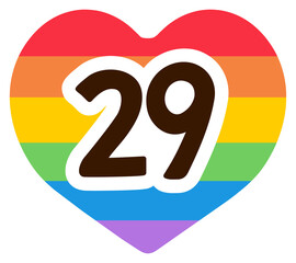 Pride Month Rainbow Heart Number 29
