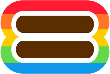 Fototapeta premium Rainbow Equal Symbol icon = 