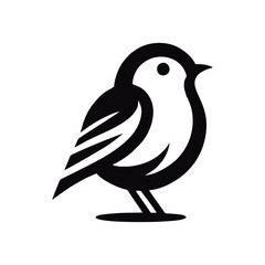Obraz premium Robin bird logo icon design black white