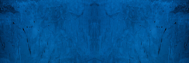 Obraz premium Old wall pattern texture cement blue dark abstract blue color design are light with black gradient background.