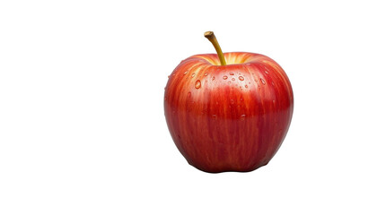 4k ULTRA HD TRANSPARENT Fresh Red Apple with Water Droplets on Plain Neutral Grey Background, Isolated