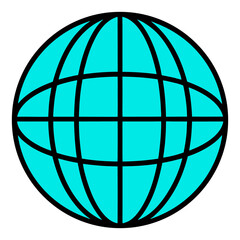 world icon line art picture