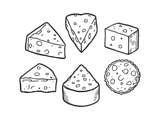 Cheese line art vector