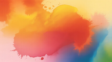 Abstract watercolor background in warm and cool tones