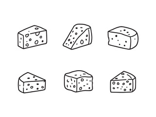 Cheese line art vector