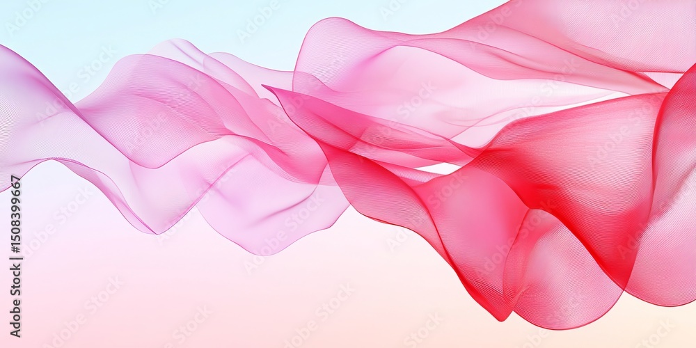 Poster abstract gentle background of vivid tones with waved dynamic lines on a gentle monochrome gradient