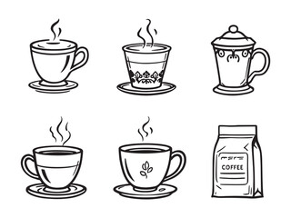 Coffee line art vector
