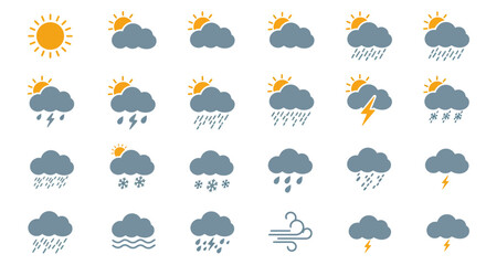 Fototapeta premium weather colour icon set