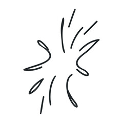 Obraz premium Abstract line art of dynamic bird-like shape in black and white – stock vector icon in line drawing style