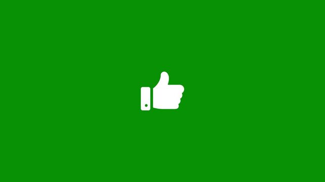 Hand thumb up icon like icon in flat design isolated on black background. Like Icon 4K Video motion graphic animation