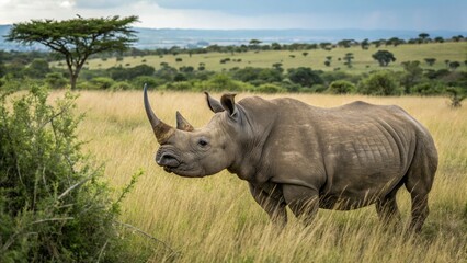 Obraz premium white rhino and calf