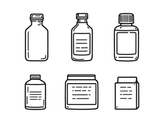 Cold medicine line art vector