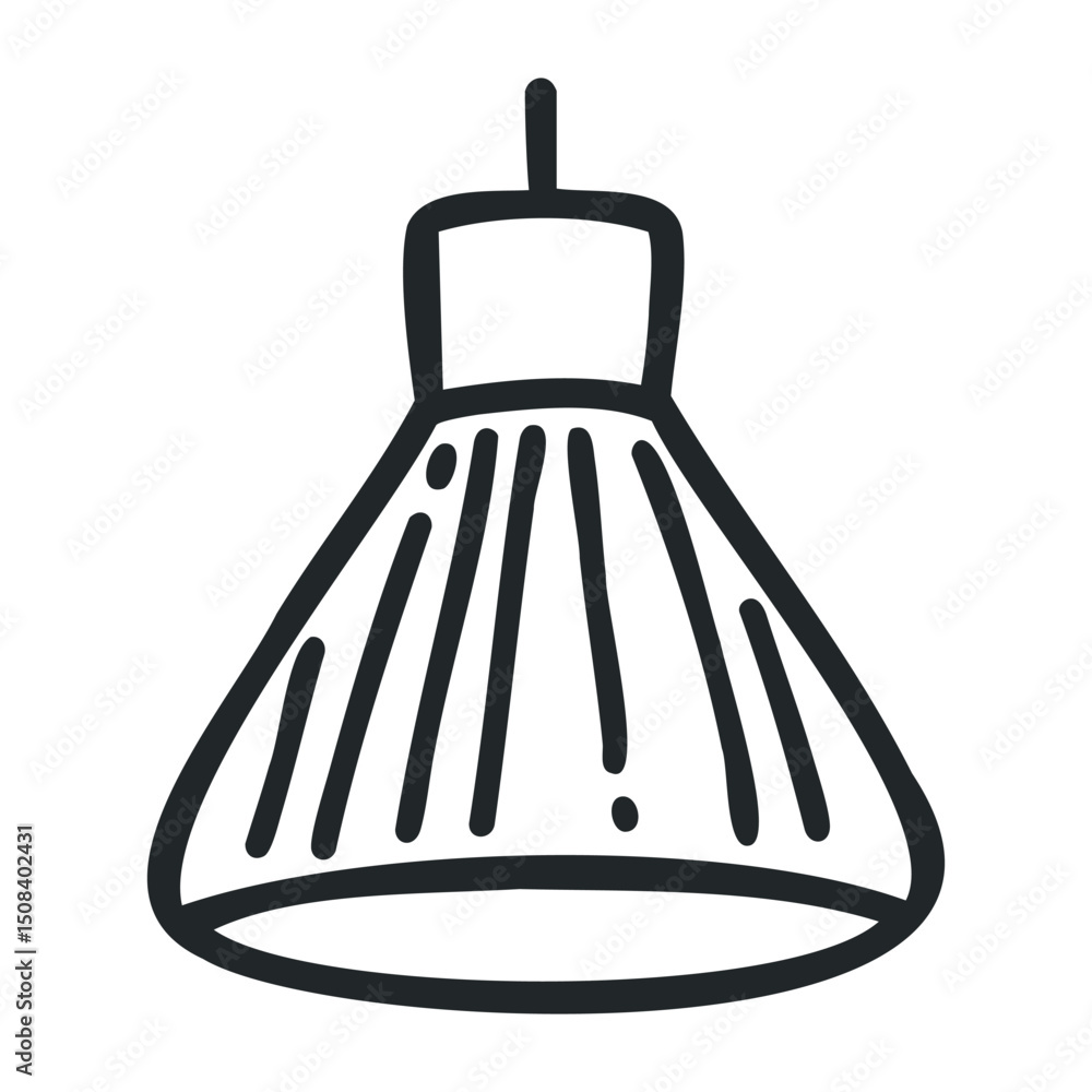 Aufkleber hand-drawn simple hanging lamp sketch – stock vector icon in line drawing style
