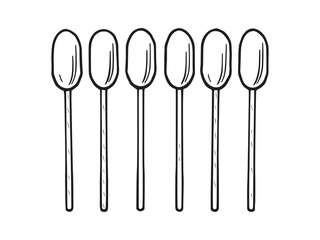 Cotton swabss line art vector