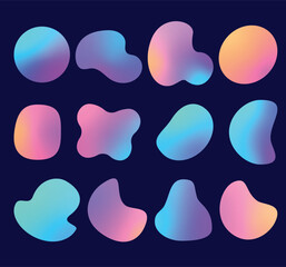 Vibrant Gradient Abstract Blob Shape Set on Dark Background