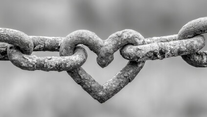 Rusty Chain Heart Shape Design