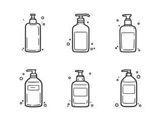 Dish soap line art vector