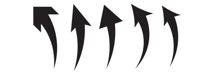 Curved arrows.  Rotate around set icon. Circle signs vertical, vector illustration.