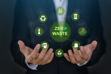 People showing zero waste with eco friendly sustainable business focus on reducing trash, biodegradable packaging, recycling, plastic reduction and responsible waste management for better environment