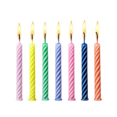 Colorful Birthday Candles Isolated on Transparent Background
