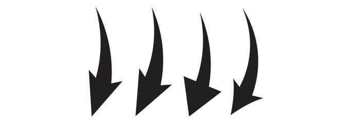 Curved arrows.  Rotate around set icon. Circle signs vertical, vector illustration.
