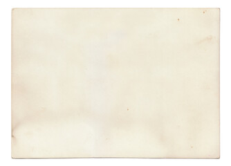 Vintage background of old ancient torn paper texture with spots. Old paper as background. Interesting texture of old yellowed paper slightly damaged by mold. Unique vintage texture of old paper.