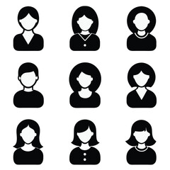 set of icons of people
