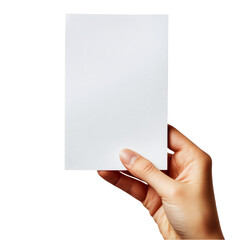 Hand Holding Blank Card on Transparent Background for Customization