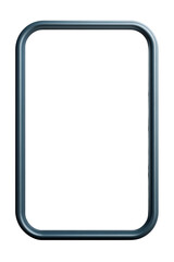 A dark-grey rectangular frame with a slightly rounded edge and a subtle, darker inner border isolated on transparent or white background. Generative ai