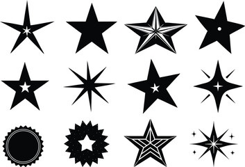 black and white stars