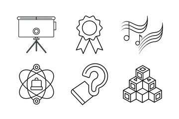 Obraz premium set of educational equipment vector illustration