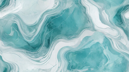 Obraz premium Abstract teal and white watercolor marble texture design for decorative backgrounds