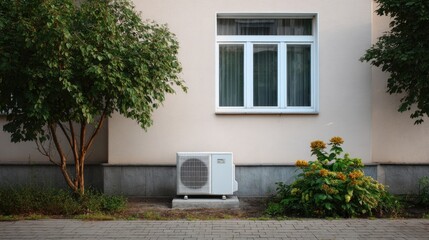Air Conditioning Unit Near Building Exterior