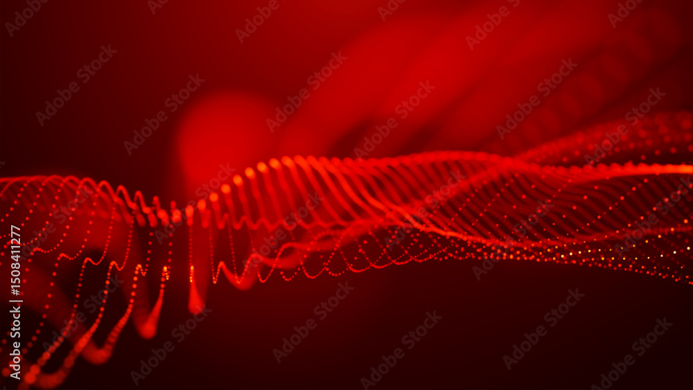 Aufkleber dynamic and mesmerizing red wave patterns of light, energy and artistic expression, evoking a sense 