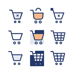 shopping cart icon set