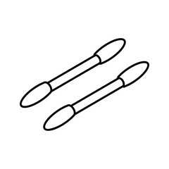 A modern isometric icon of cotton swabs in container