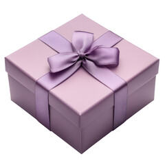 Pink Gift Box with Bow on Transparent Background for Celebrations