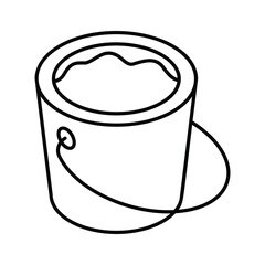 A stylish isometric icon representing a filled water bucket