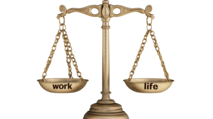 Balancing act concept showcasing equilibrium between work and lifestyle