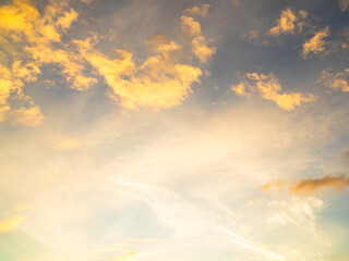 Sky sunset evening sunrise cloud weather dramatic landscape goldent and indigo color gradient...
