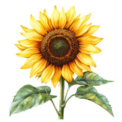 Fototapeta premium Bright Sunflower Illustration Isolated on Transparent Background