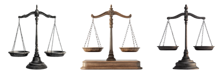 Isolated Scales of Justice on Transparent Background for Legal Use